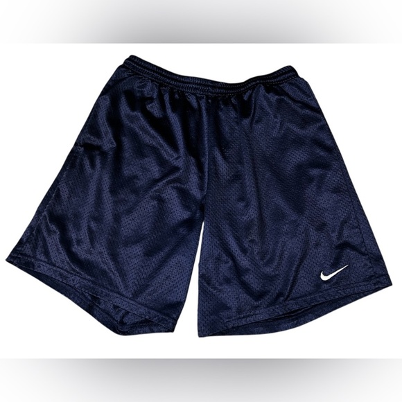 Vintage Y2K Nike Mens Navy Mesh Athletic Shorts Silver Tag Nike - Picture 1 of 8